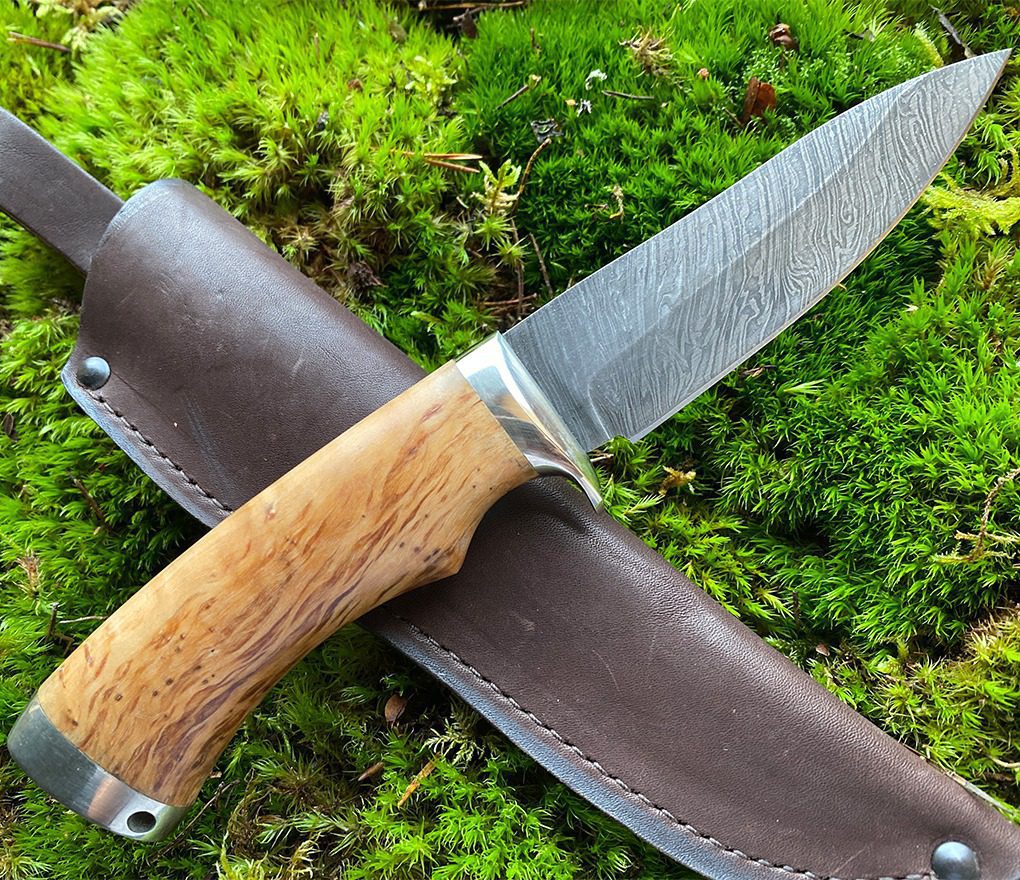 Knife ''SHARK'' - hand forged Damascus steel blade knife - AAKnives