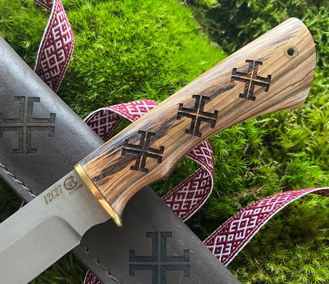 Latvian power knife ''Cross of the cross'', forged stainless steel - Image 2