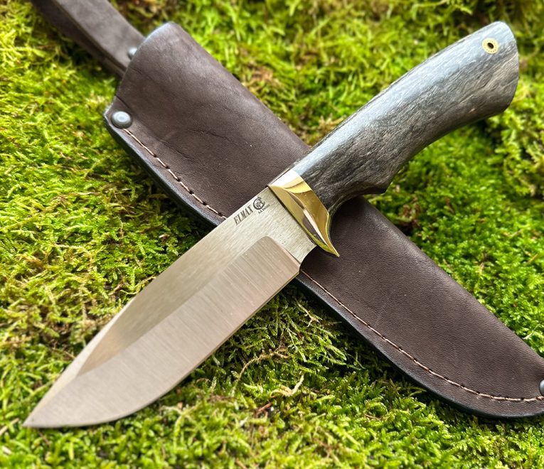 Knife ''ZEUS" (steel ''Elmax'' SuperClean), stabilized karelian birch handle