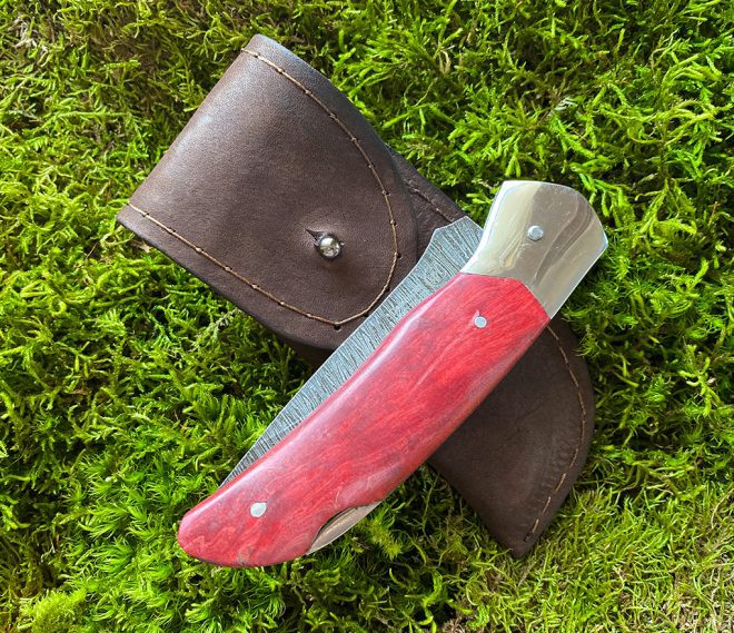 Pocket knife - forged Damascus steel blade - Image 4