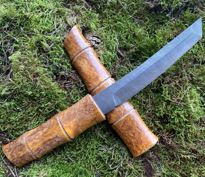 aaknives hand forged dabascus steel blade knife handmade custom made knife handcrafted knives autinetools northmen 9 4
