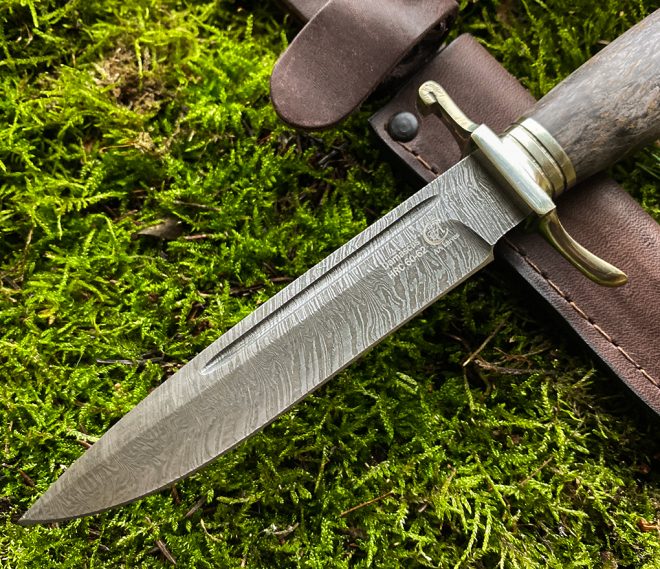 Knife ”FINKA” (Damascus steel), stabilized Karelia birch - Image 2