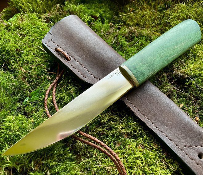 Jaktkniv - YAKUT - handsmidd kniv med blad av H12MF-stål för höger hand - Bild 3