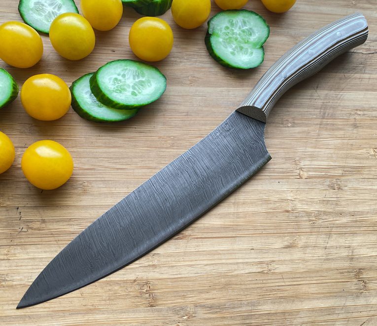 VIRĖJO VIRTUVĖS PEILIS - kaltas Damasko plienas