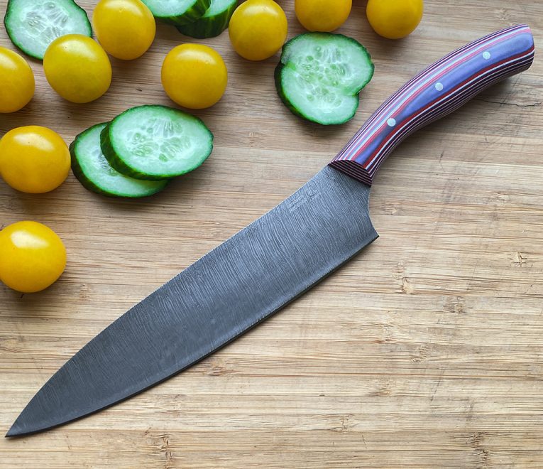 VIRĖJO VIRTUVĖS PEILIS - kaltas Damasko plienas
