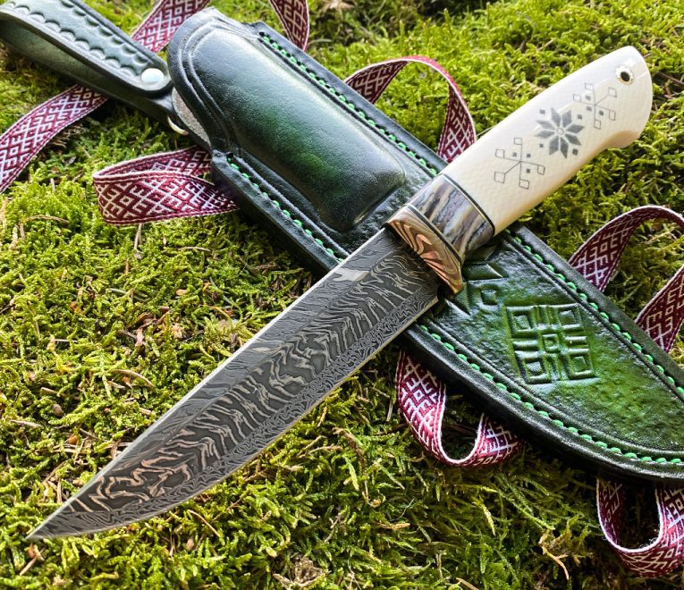 Knife "KURBADS" – hand forged Laminated – Damascus steel