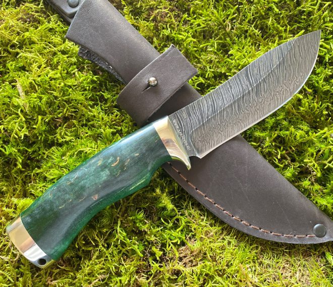 Kniv ''WILD BOAR'' - handsmidd i Damaskusstål - Bild 4