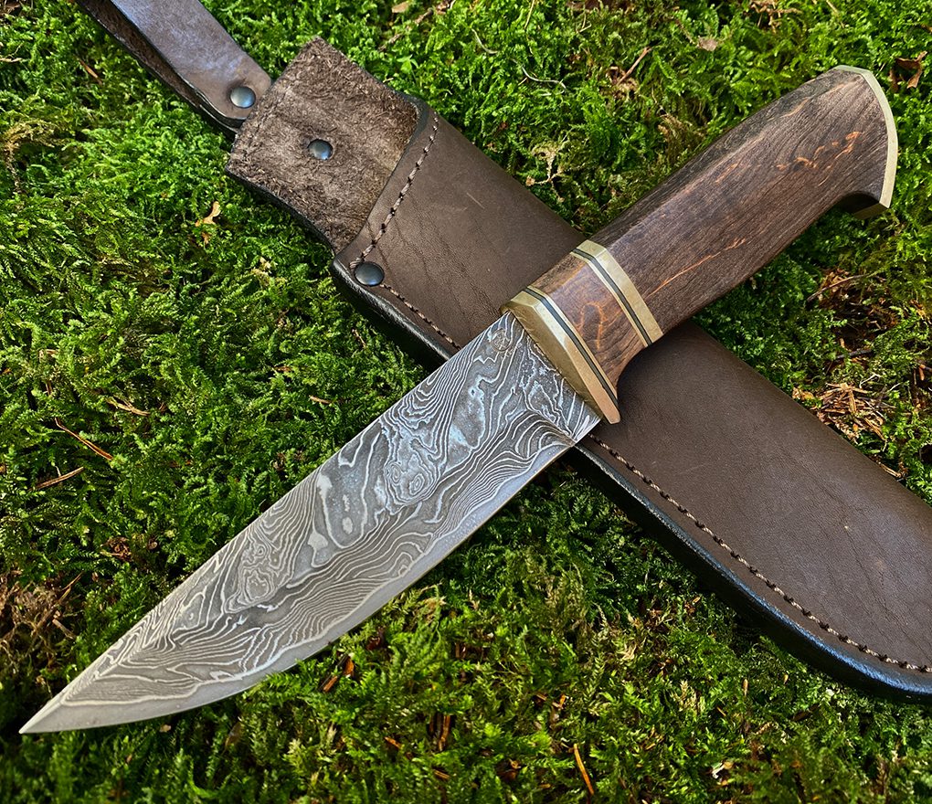 SCANDI peilis - rankomis kaltas laminuotas - damaskinis plienas