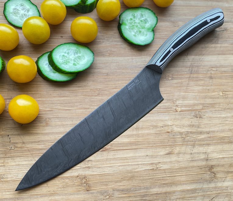 VIRĖJO VIRTUVINIS PEILIS - kaltas Damasko plienas