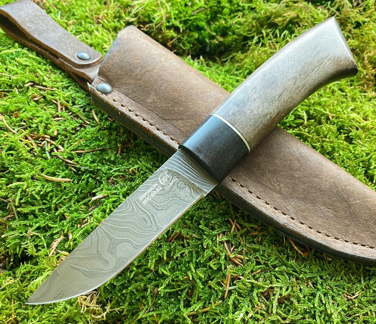 Peilis "MUSHROOM HUNTING" grybavimo peilis iš kaltinio Damasko plieno