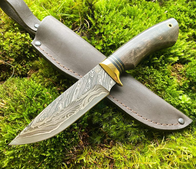 SCANDI KNIFE - handsmidd laminerad - Damaskusstål