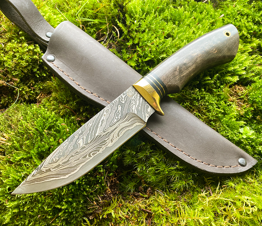 SCANDI KNIFE - handsmidd laminerad - Damaskusstål