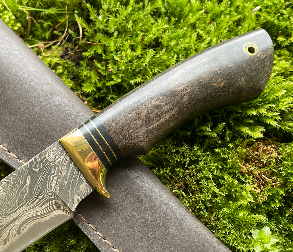 SCANDI KNIFE - handsmidd laminerad - Damaskusstål - Bild 3