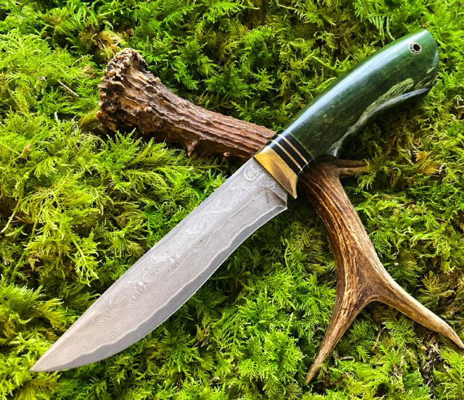 Knife - SCANDINAVIAN- hand forged Laminated Stainless Damascus Steel