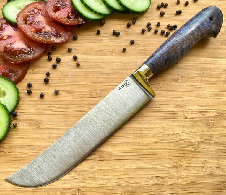 Veitsi Uzbekistanin - Pchak-teräs VG10, japanilainen taottu ruostumaton teräs
